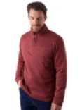 Rohan Men's Boundary Button Neck Jumper, Clay Red Marl