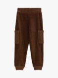 Lindex Kids' Corduroy Cargo Trousers, Dark Brown