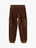 Lindex Kids' Corduroy Cargo Trousers, Dark Brown