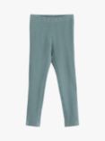 Lindex Kids' Ribbed Leggings, Dusty Aqua