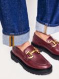 Boden Iris Leather Chunky Snaffle Loafers, Oxblood