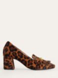 Boden Iris Ghillie Leopard Heeled Courts, Tan/Multi