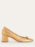 Boden Block Heeled Ballerina Pumps, Gold