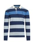 Raging Bull Irregular Stripe Rugby Shirt, Denim Blue/Multi