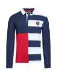 Raging Bull Harlequin Stripe Rugby Shirt, Navy/Multi