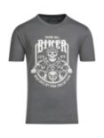 Raging Bull Biker Skull T-Shirt, Slate