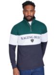 Raging Bull Cut & Sew Panel Quarter Zip Sweatshirt, Navy/Multi