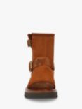 Sam Edelman Kinsley Leather Biker Ankle Boots, Amber Brown