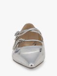 Sam Edelman Cass Leather Pointed Ballet Flats, Soft Silver