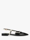 Sam Edelman Cohen Pointed Slingback Flats, Black/Alpine Ivory