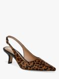 Sam Edelman Bianka Leather Leopard Pointed Slingback Courts, Granada Tan