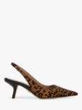 Sam Edelman Bianka Leather Leopard Pointed Slingback Courts, Granada Tan