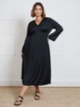 Live Unlimited Curve Pleated Midi Dress, Black