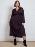 Live Unlimited Curve Pleated Midi Dress, Aubergine