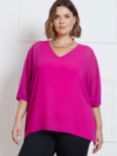 Live Unlimited Curve Chiffon V Neck Top, Pink