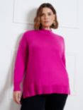 Live Unlimited Curve Mock Neck Cashmere Blend Jumper, Pink