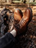 Barbour Harvey Leather Derby Boots, Teak