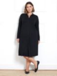 Live Unlimited Curve Jersey Long Sleeve Shirt Dress, Black