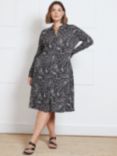 Live Unlimited Curve Paisley Jersey Shirt Dress, Black