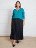 Live Unlimited Curve V-Neck Relaxed Jumper, Teal