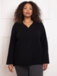 Live Unlimited Curve V-Neck Swing Cashmere Blend Jumper