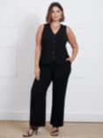 Live Unlimited Curve Petite Tailored Wide Leg Trousers, Black