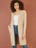 Yumi Cable Knit Longline Cardigan, Oatmeal