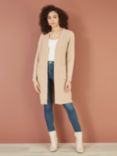 Yumi Cable Knit Longline Cardigan, Oatmeal