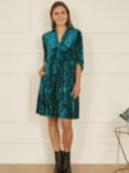 Yumi Velvet Tunic Dress, Teal