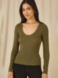 Yumi Metallic Knit Top, Light Green