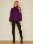 Mela London Pleated Long Sleeve Top, Plum