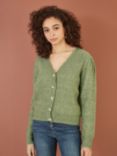 Yumi Twist Knit Cardigan, Green