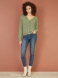 Yumi Twist Knit Cardigan, Green