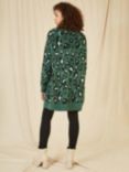 Yumi Leopard Print Longline Cardigan, Green