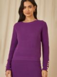 Yumi Rib Knit Jumper, Purple