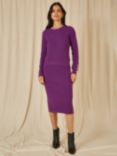 Yumi Rib Knit Jumper, Purple