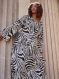 Live Unlimited Curve Zebra Print Dress, Black/White