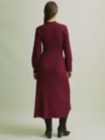 FLORERE Keyhole Neck Midi Dress, Burgundy