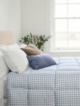 Night Lark Gingham Coverless Duvet, 4.5 Tog, Dusk Blue