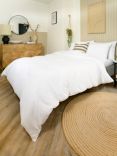 Night Lark Seersucker Coverless Duvet & Pillowcase Set, 4.5 Tog, Polar White