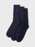 Crew Clothing Bamboo Blend Socks, Pack of 3, Navy Blue/Multi