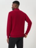 Crew Clothing Heritage Half-Zip Knit Top, Dark Red