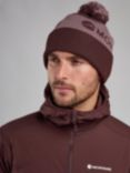 Montane Logo Cuffed Bobble Beanie, Dark Garnet