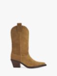 Dune Podeo Suede Embellished Block Heel Cowboy Boots, Sand