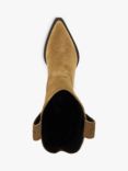 Dune Podeo Suede Embellished Block Heel Cowboy Boots, Sand