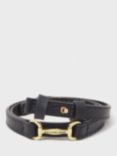 Crew Clothing Leather Skinny Snaffle Waist Belt, Navy Blue