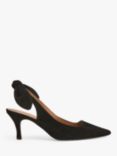 Flattered Franchesa Suede Bow Slingback Pointed Courts, Black