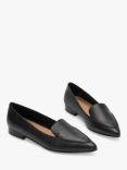 Flattered Alex Leather Pointed Slip-On Pumps, Black