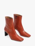 Flattered Moa Leather Ankle Boots, Red Brick