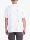 LUKE 1977 St Kitts Paint Splatter Relaxed Fit T-Shirt, White/Nectarine